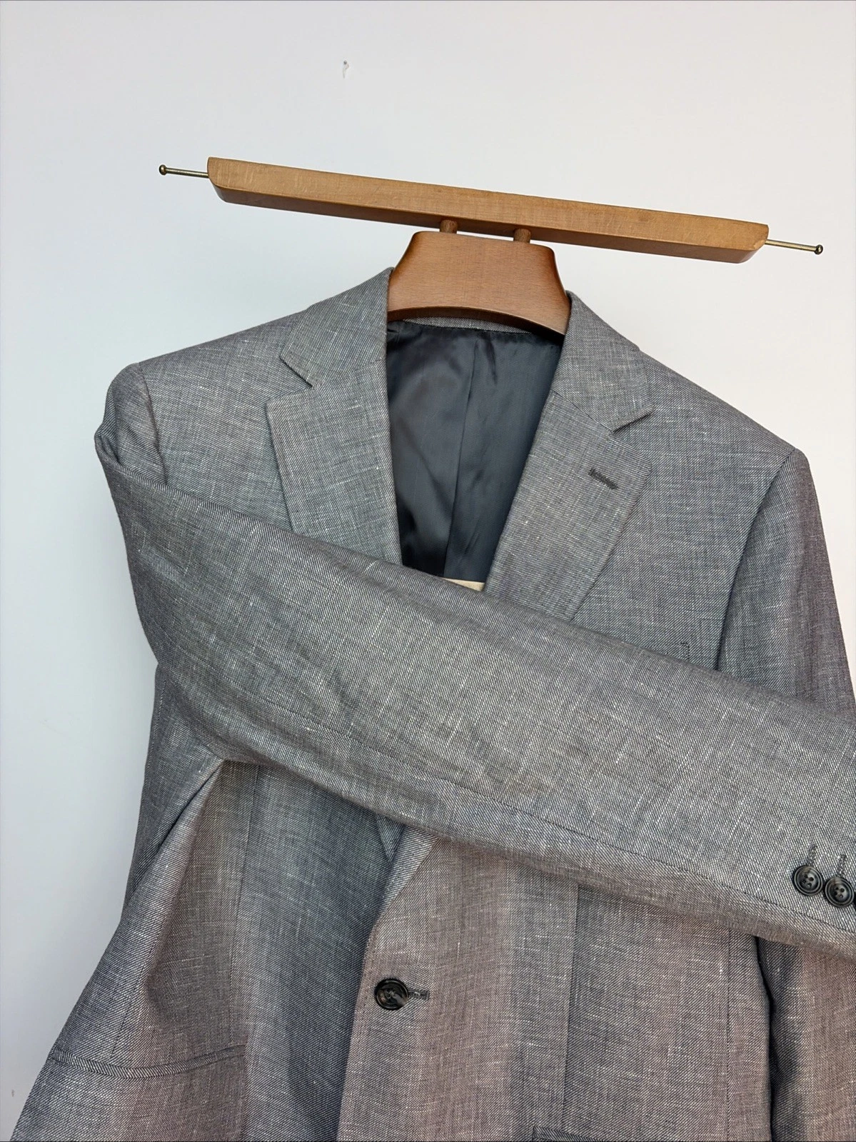 Charles Tyrwhitt (42R) Linen & Cotton Summer Jacket Sport Coat Blazer Slim Fit image 7