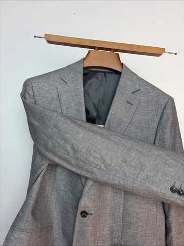 Charles Tyrwhitt (42R) Linen & Cotton Summer Jacket Sport Coat Blazer Slim Fit image 7