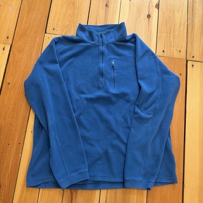 L.L. Bean Men's Polyester Fleece Mock Neck 1/4 Zip Pullover Sweater Blue Size L