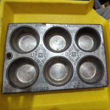 vintage George Urban Milling Co Up & Up self rising tin Muffin pan for 6 muffins