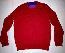 Altea Mens Cashmere Crewneck Pullover XXL Red Longsleeve Made In Italy