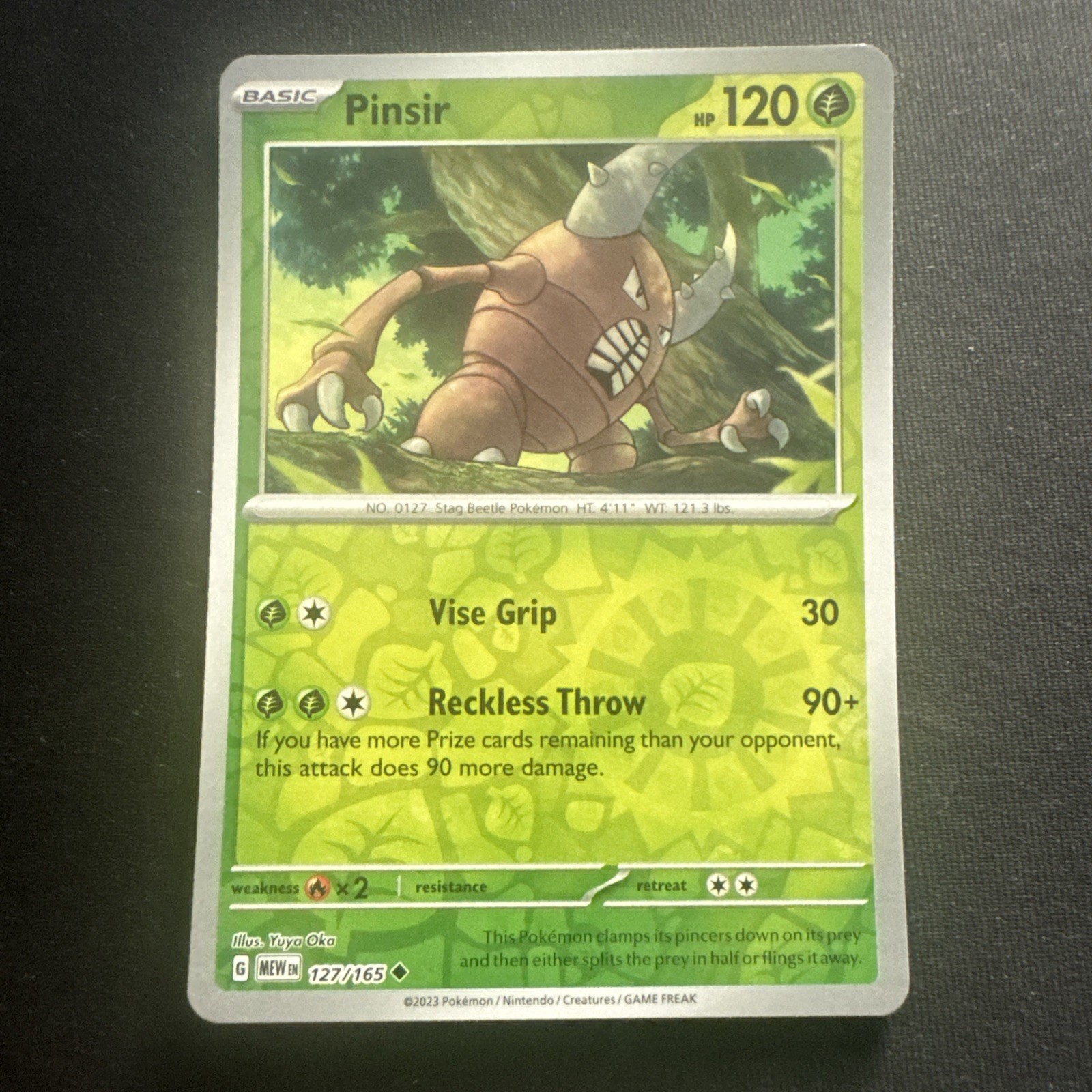 Pinsir Reverse Holo NM 127/165 Scarlet & Violet 151 Pokemon Card