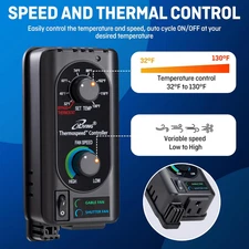 12" Wall Mounted Shutter Exhaust Fan, Automatic Shutter, with Thermostat and ...