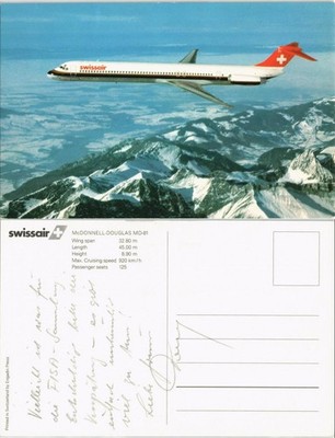 Swissair MCDONNELL-DOUGLAS MD-81 Flugzeug Airplane Flugwesen 1980