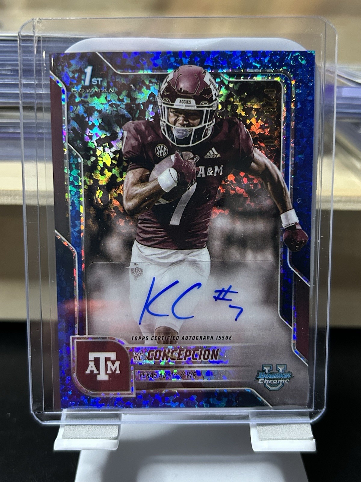 2025 Bowman Chrome U KC Concepcion Blue Mini Diamonds 1st Auto #BCA-KCO /150 A&M