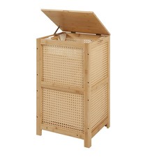-Laundry-Hamper-Wicker-Basket-with-lid Large Wood Laundry Hampers Basket Bin ...