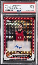 2023 TOPPS CHROME TOPPS CHROME AUTOS RED GEOMETRIC ALPEREN SENGUN 5/5 PSA 9