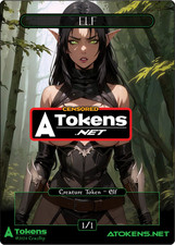 Ficha de Elfo 1/1 - Elfo Verde Para Magic The Gathering *Censurada
