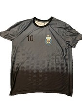 NEW MESSI Argentina National Soccer Jersey Size Adult Men X-Large BLACK GRAY