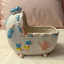 VTG Nursery Planter Napcoware 8029 Japan Ceramic Bassinet Pastels EUC
