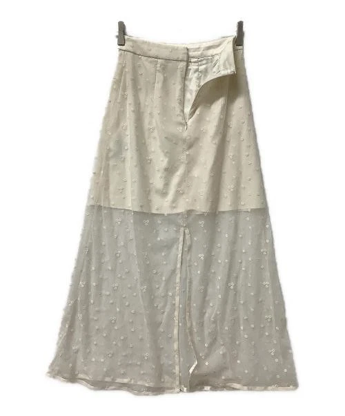 Falda para mujer Snidel Valecia de nailon marfil Foto 3 de 4