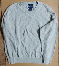 Vtg Par Four 100 Cotton Mens Large USA Made Golf Sweater Flaws 23 Pit 27 Long