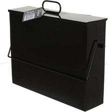 Metal Hot Ash Bucket with Lid Fireplace Fireside Storage Tidy Carrier Bin Box