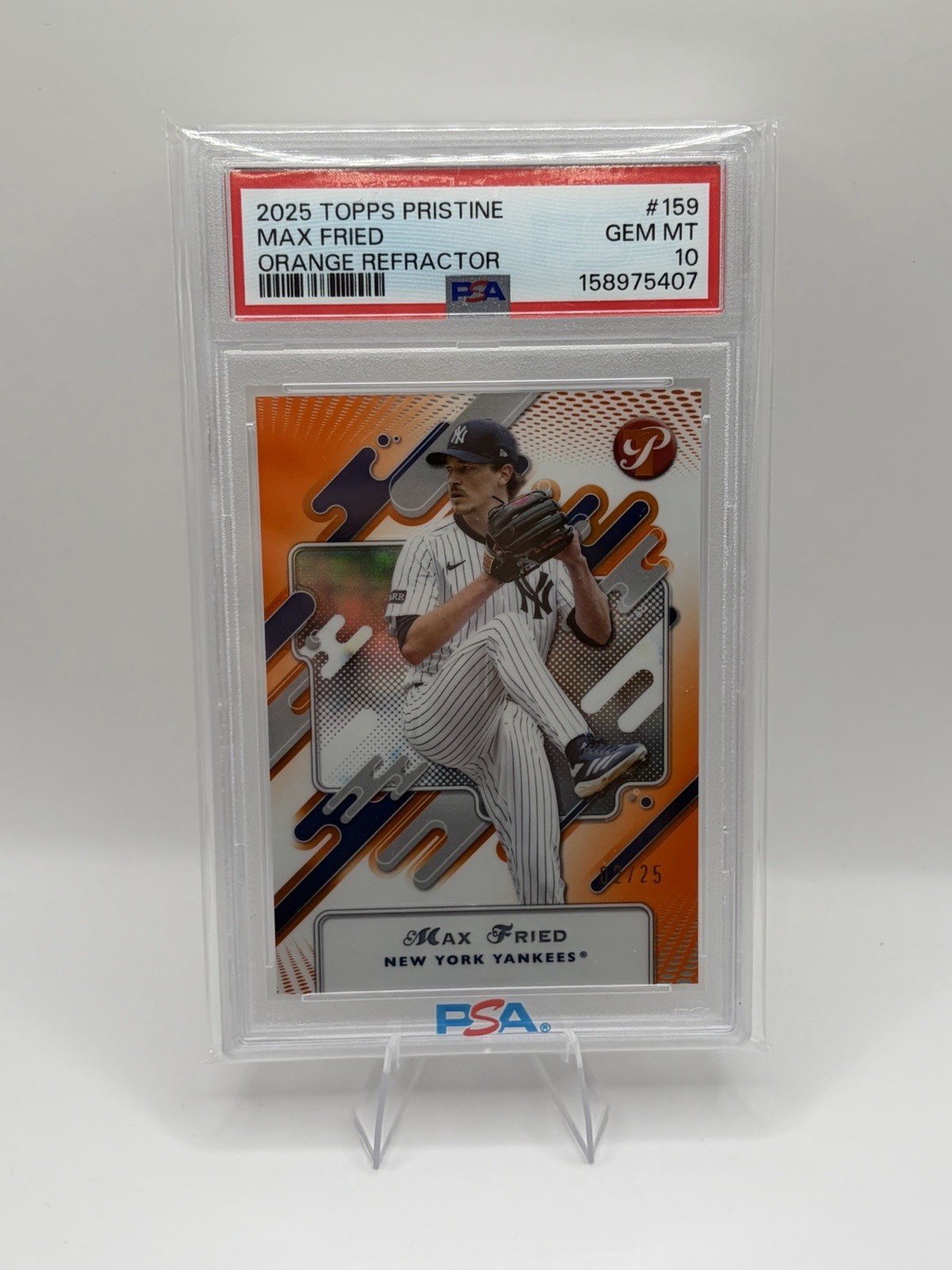 2025 Topps Pristine - Max Fried #159 Orange Refractor /25 PSA 10 Pop 1