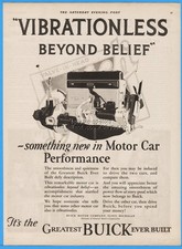 1926 Buick Original Vintage Print Ad 1920s Motor Car Flint Mi General Motors Gm
