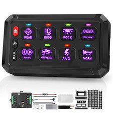 8 Gang Switch Panel, Universal Circuit Control Relay System Toggle Momentary ...