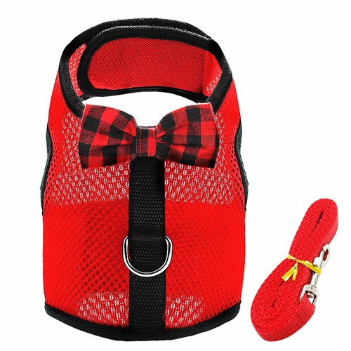 XXXS XXS XS Teacup Puppy Dog Chihuahua Harness Lead Mesh Vest for Tiny Kitty Cat - Picture 11 of 15