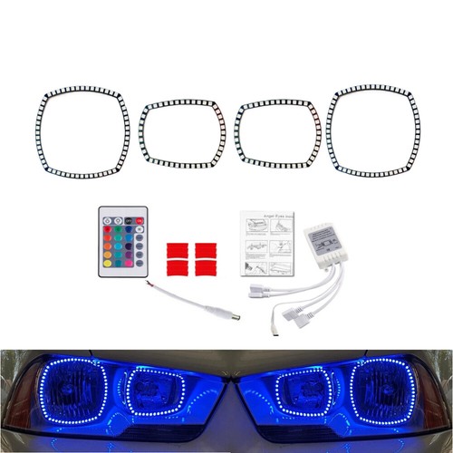 For 2005 - 2014 Dodge Charger Headlights Fog Light LED RGB Angel Eyes Halo Rings - Picture 10 of 25