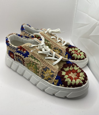 Free People Catch Me If You Can Crochet Sneakers Sz 39 US W 8