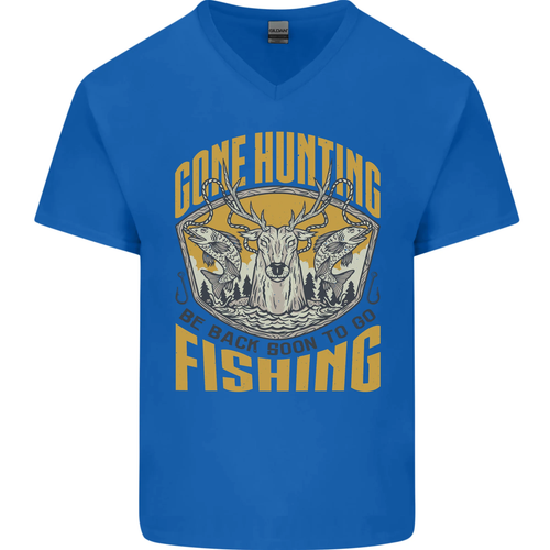 Gone Chasse Puis Pêche Drôle Hunter Mens T-Shirt - Picture 32 of 43