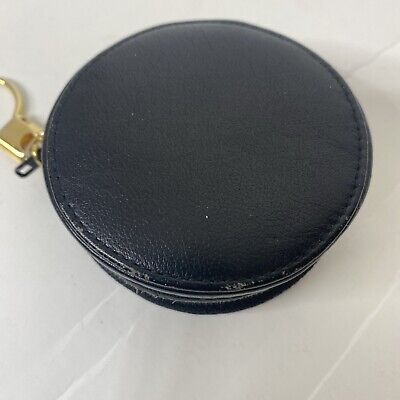 Christian Dior Black Leather Coin Purse Key Pouch Zip Aound Christian Dior Black Leather Coin Purse Key Pouch Zip Aound