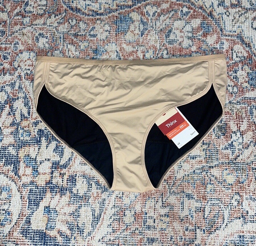 Thinx Sport Moderate Absorbency Period Panties In Beige SZ 4X NWT