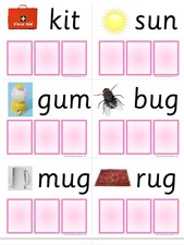 PINK SERIES  Montessori Activity - Write-n -Wipe cvc word cards
