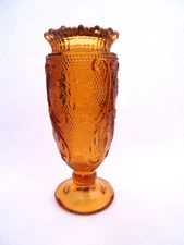 Vintage Tiara Indiana Glass Amber Sandwich Tooth[ick Holder