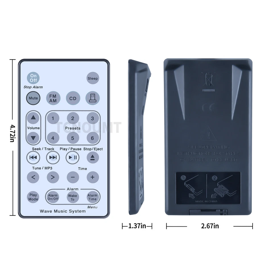 Ersatz Fernbedienung passend für Bose Wave Music System AWRCC3 AWRCC4 - Bild 3 von 4