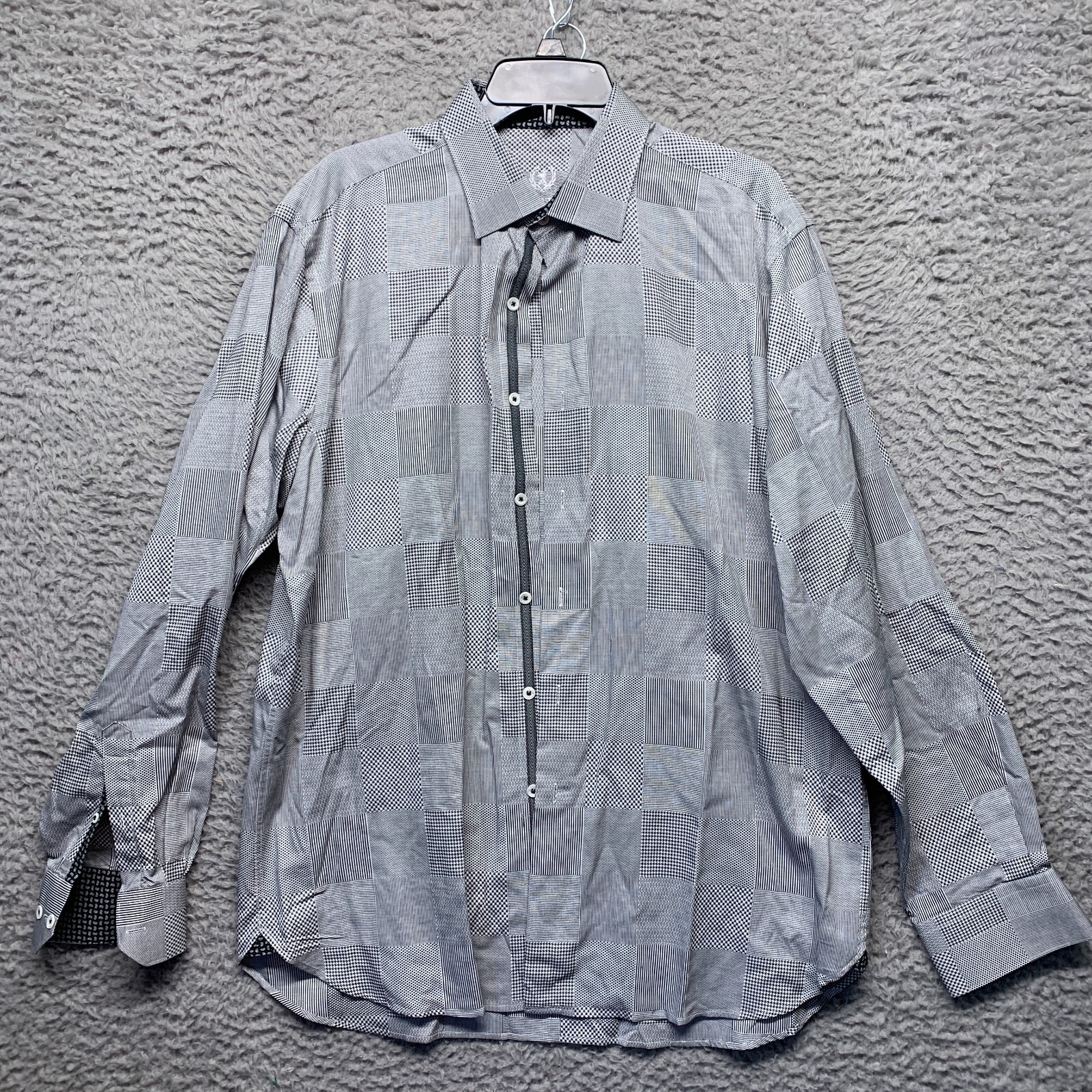Bugatchi Mens Shirt Large Multi Pattern Button Up… - image 1