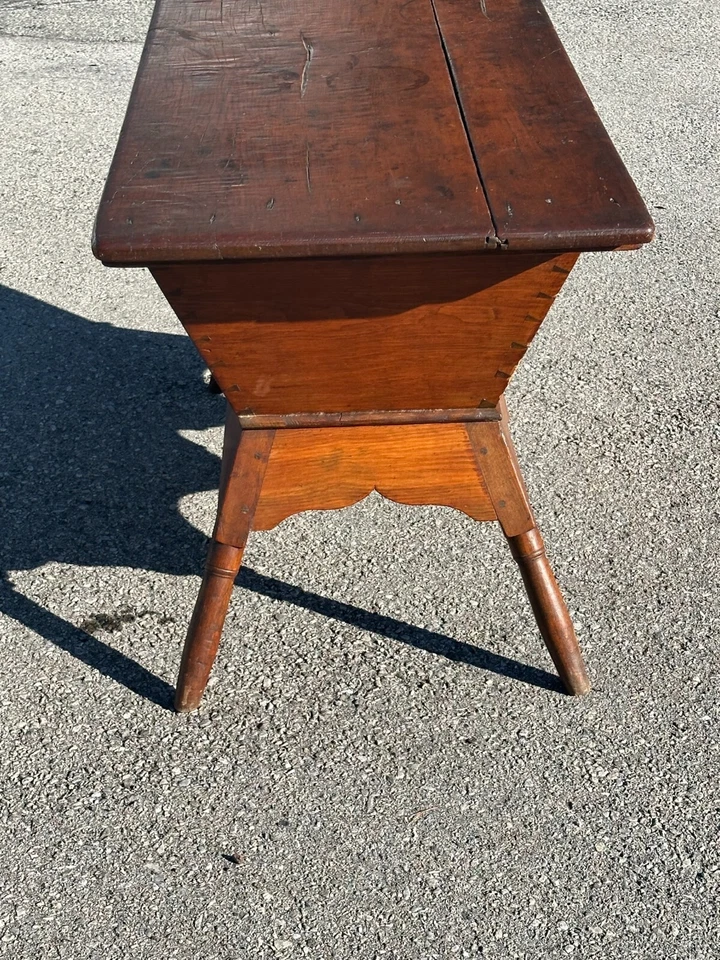 Antique Softwood Dough Table Dovetailed 1800s Sheraton Stand Primitive County - Image 4 of 4