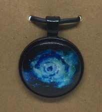 Galaxy Round Glass Dome Cabochons 1" Black Bezel Pendant New Free Ship 490