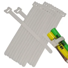 20x Hook & Loop Guitar PC Mic Cable Wire Cord Straps Ties Bundle Organizer WHITE