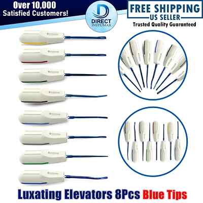 Set Of 8 Luxating Root Elevators Oral Surgery Tooth Extracting Extraction Dental