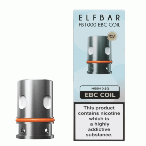 ElfBar FB1000 EBC Mesh 0.8Ω & VM4 0.6Ω Replacement Coils Pack of 5 - Picture 1 of 2