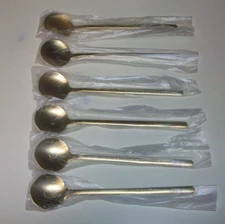 6~Moofin~ Gold ~Yellow Tone~ SUS304~ Spoons~ Tea Scoop~ Coffee~Stirring Beverage