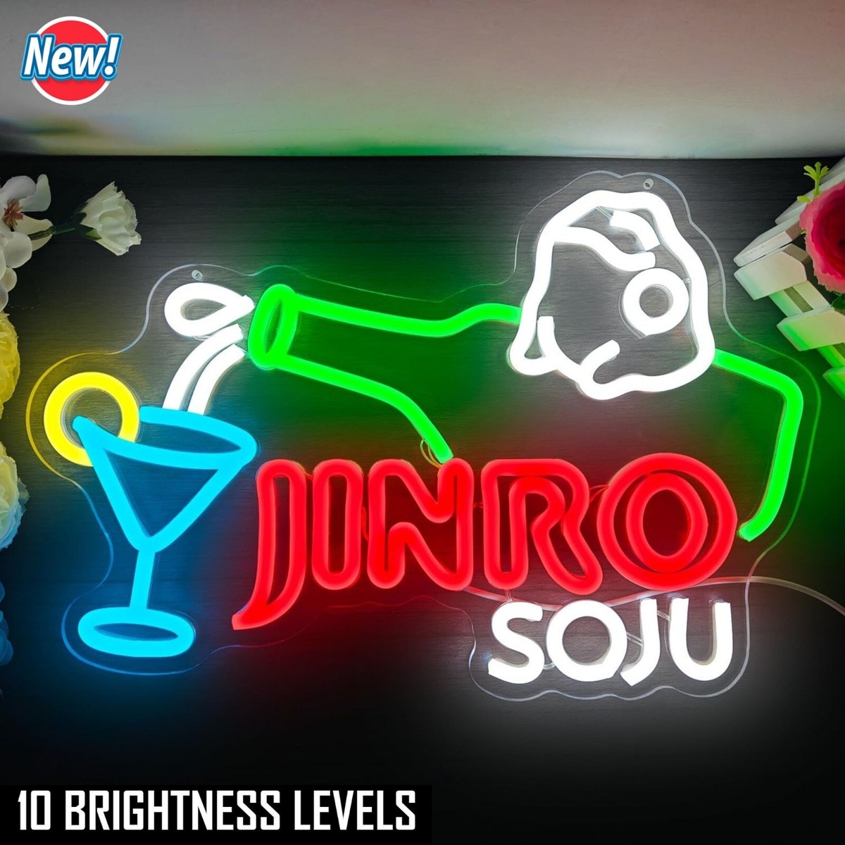 Jinro Soju LED Sign Neon Style for Wall Decor Dimmable Bar Bedroom