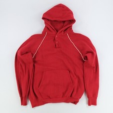 VTG 80s Blank Snap Button Pullover Hoodie Acrylic Fiber Blend Sz. Large USA Made