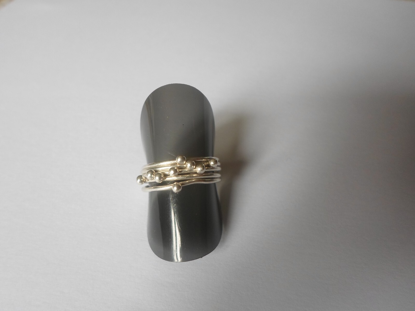 solid silver ring, multi row, size 51 - image 5