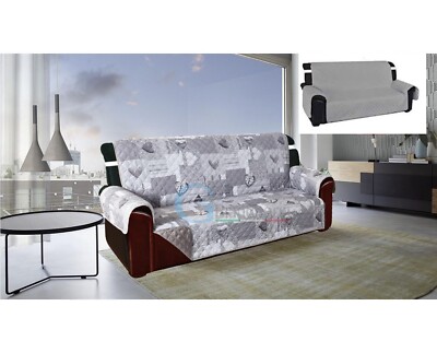COPRIDIVANO/COPRIPOLTRONA Imbottito Trapuntato Double Face Shabby Love  Grigio