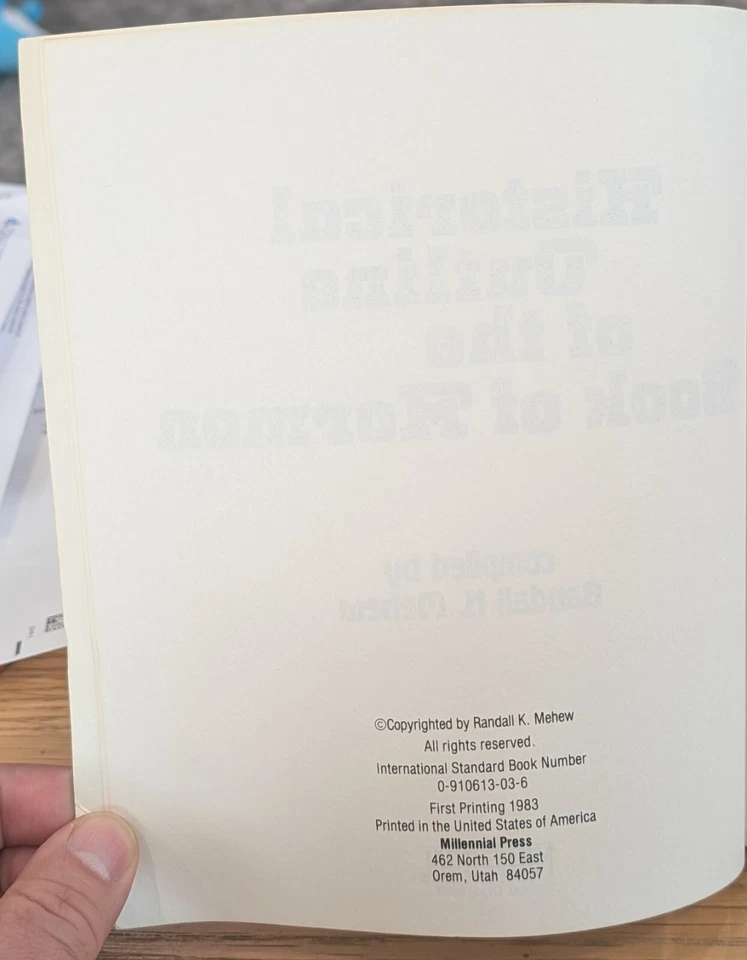 Historical Outline of the Book of Mormon by Randall K. Mehew (Compiled By) - Image 3 of 4