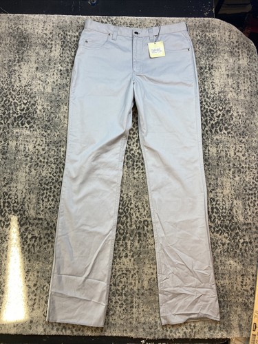 Tom James Herren 34R Baumwolle Stretch Twill Hose Neu Mit Etikett Ungesäumt Hellgrau