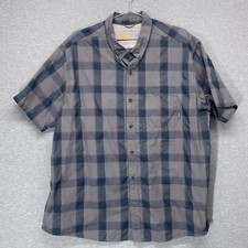 Eddie Bauer Travex Shirt Mens 2XLarge Blue Gray Plaid Fishing Hiking