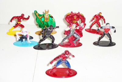 9 SMALL SPIDERMAN MARVEL FIGURINE SET NICE DIFFERENT DESIGN NR