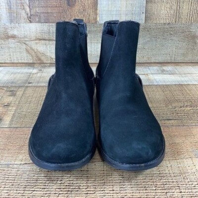 Steve Madden Black Leather Gilte Chelsea Boot Womens 10M Ankle Bootie Pull On