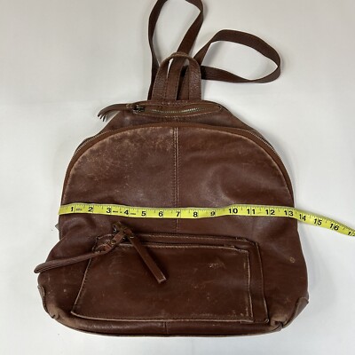 Borse In Pelle Backpack Purse Genuine Leather Women’s Brown Multi Zipper #2013 Borse In Pelle Backpack Purse Genuine Leather Women main image 2