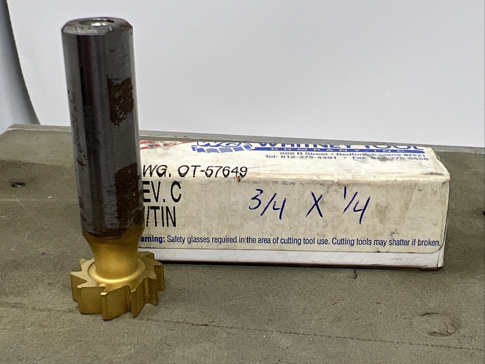 NEW Whitney woodruff keyseat cutter 3/4 X 1/4” Tin coated 10 tooth