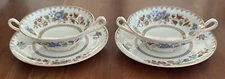 Spode Copland China, 7” Oversized Saucer w/ Double Handle Cup, Pair￼