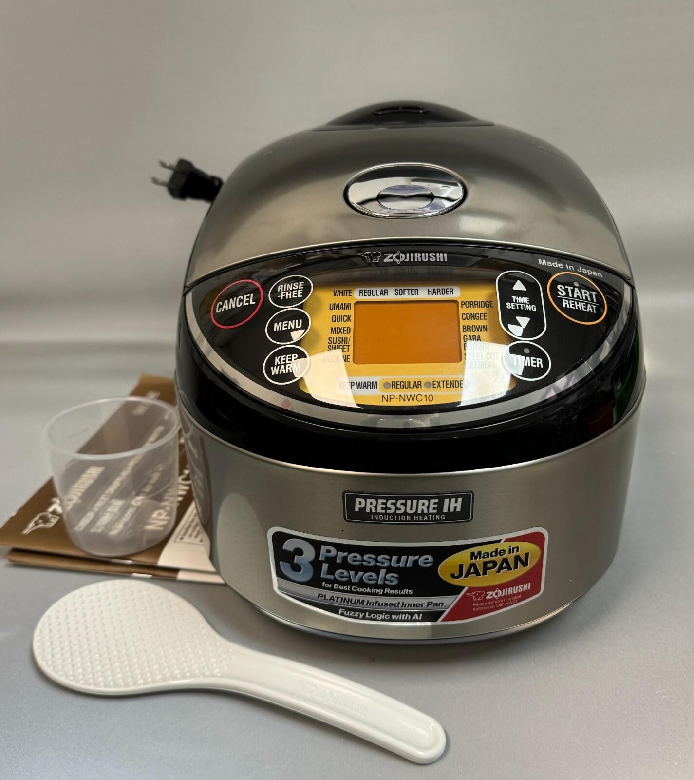 Zojirushi NPNWC10XB Pressure Induction Heating Rice Cooker and Warmer