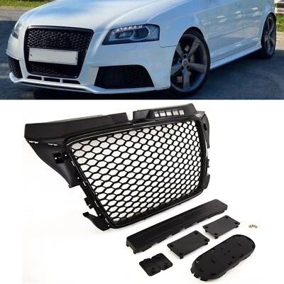 TRADE VEHICLE PARTS Fits Audi A3 S3 2008-2012 Front Grille W/ Emblem Holder No PDC RS Look Badgeless